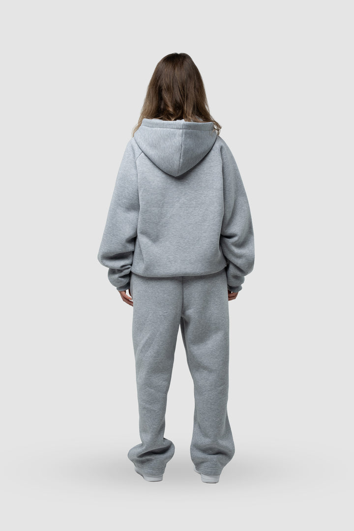 BASIC DARK GREY TRACKSUIT WITH ZIP-HOODIE