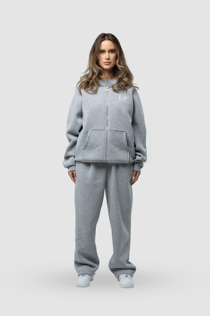 BASIC DARK GREY ZIP-HOODIE