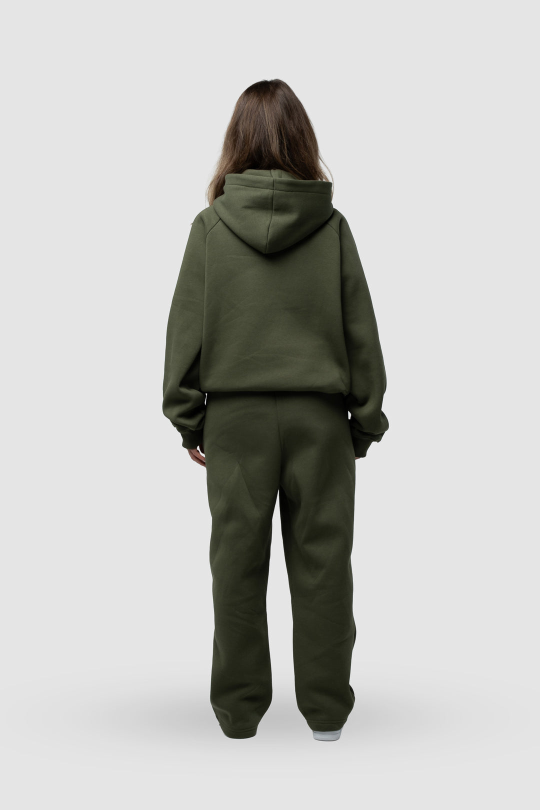 BASIC OLIVE GREEN TRACKSUIT WITH HOODIE