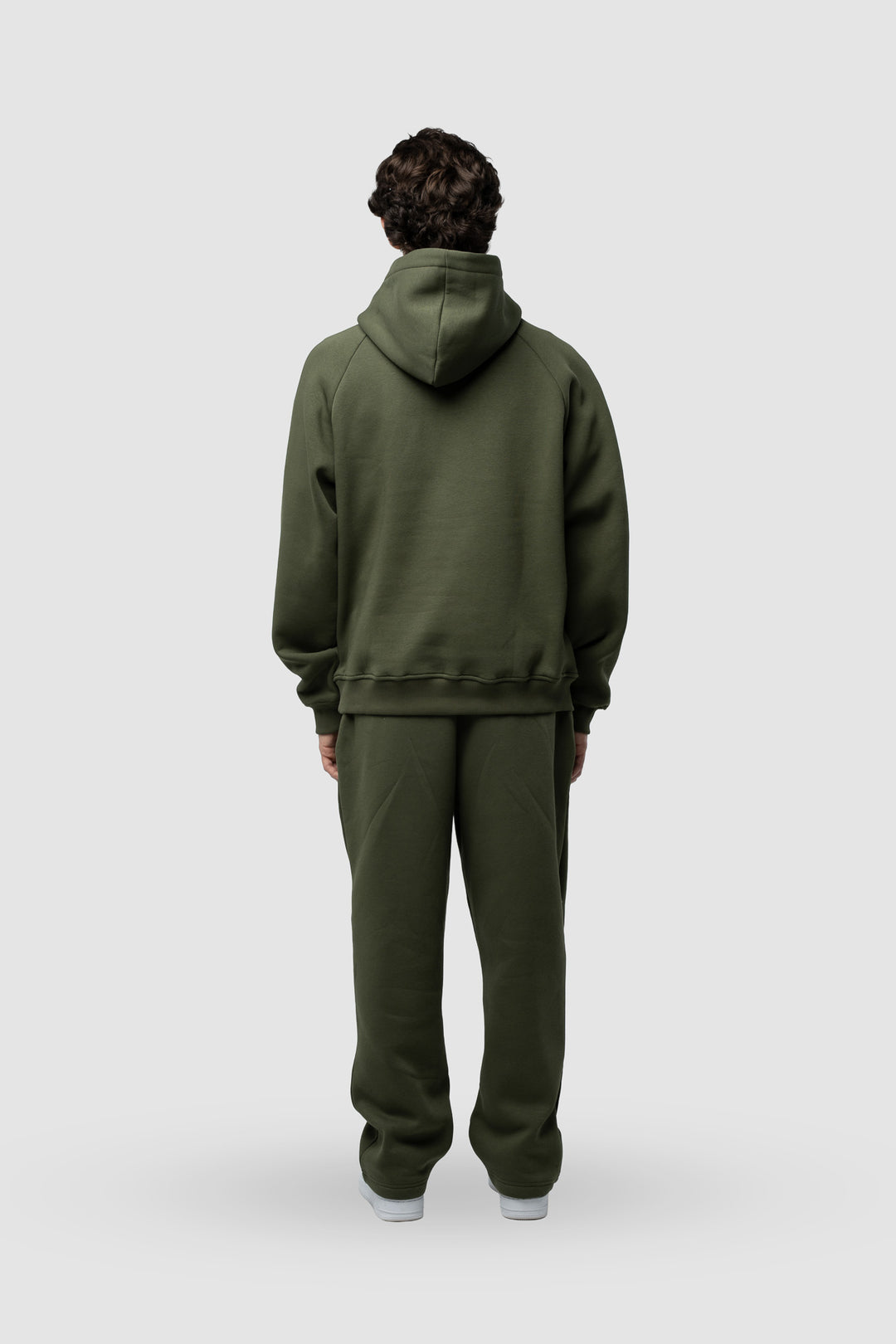 BASIC OLIVE GREEN ZIP-HOODIE
