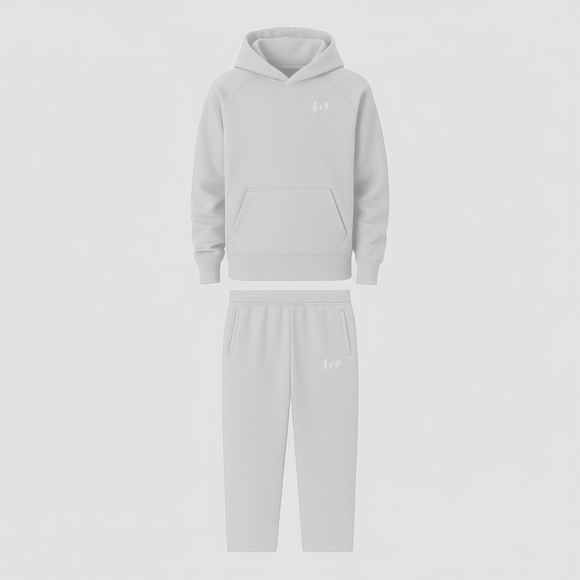 BASIC LIGHT GREY TRACKSUIT WITH HOODIE