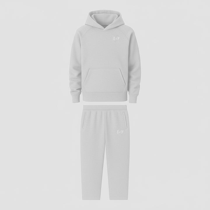 BASIC LIGHT GREY TRACKSUIT WITH HOODIE