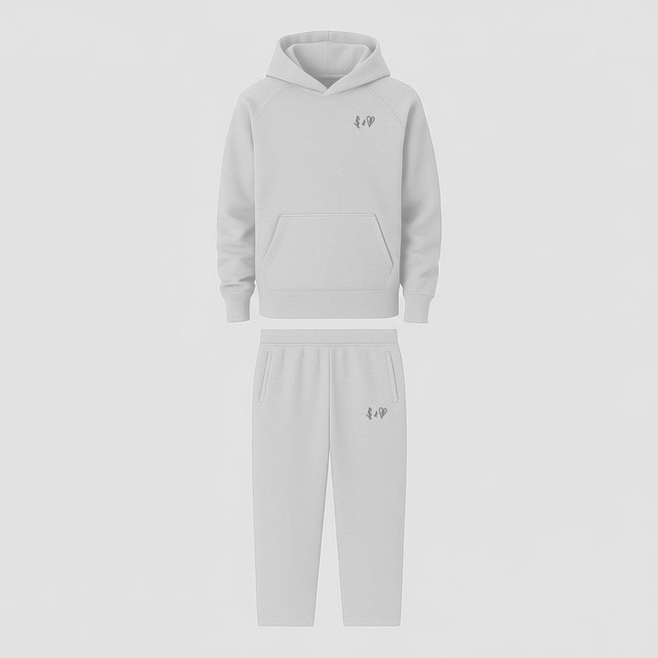 BASIC LIGHT GREY TRACKSUIT WITH HOODIE