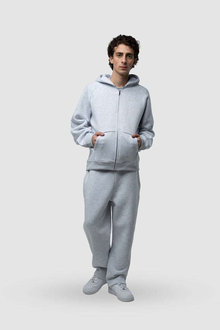 BASIC LIGHT GREY ZIP-HOODIE