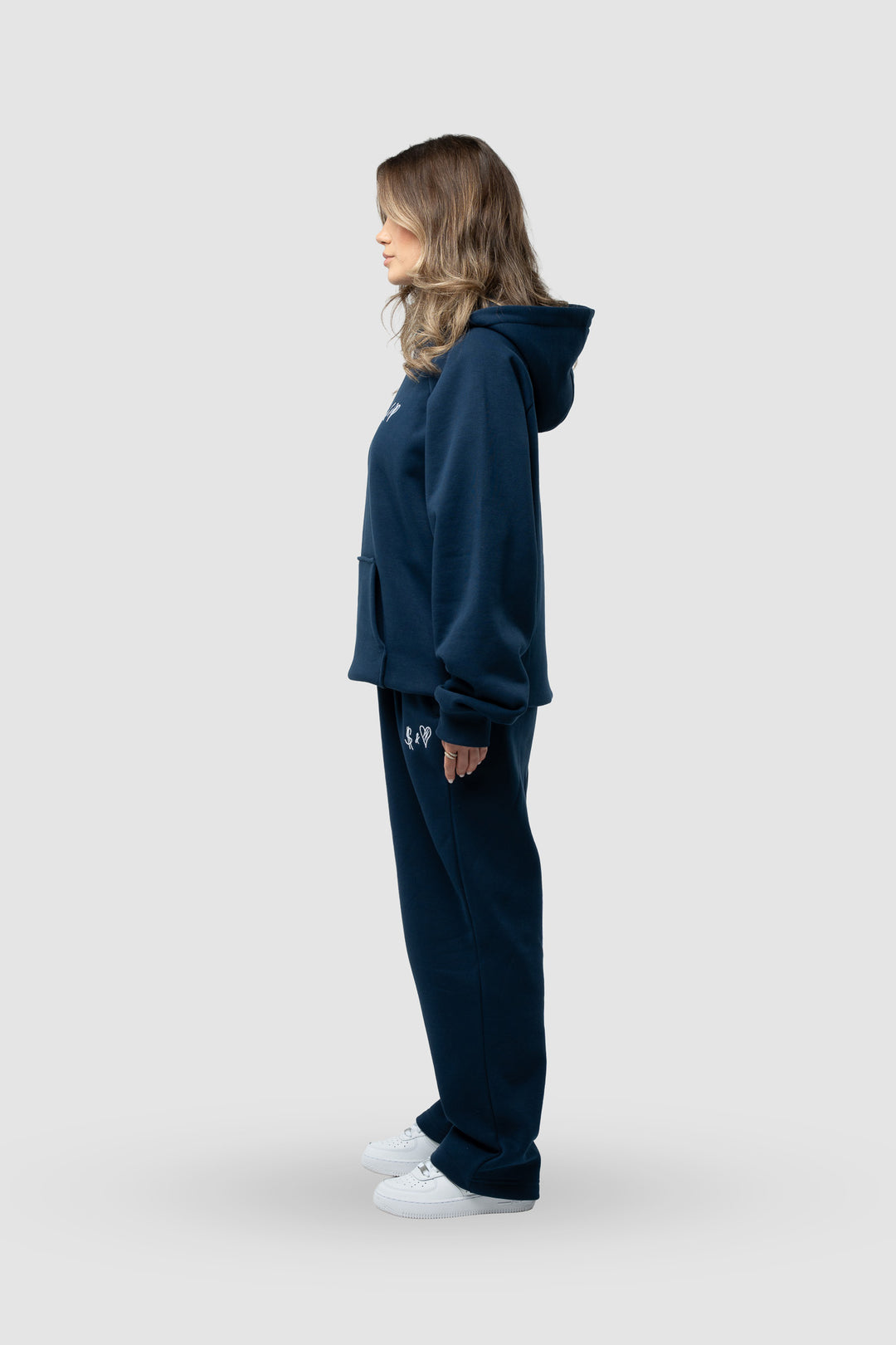 BASIC NAVY BLUE TRACKSUIT WITH HOODIE