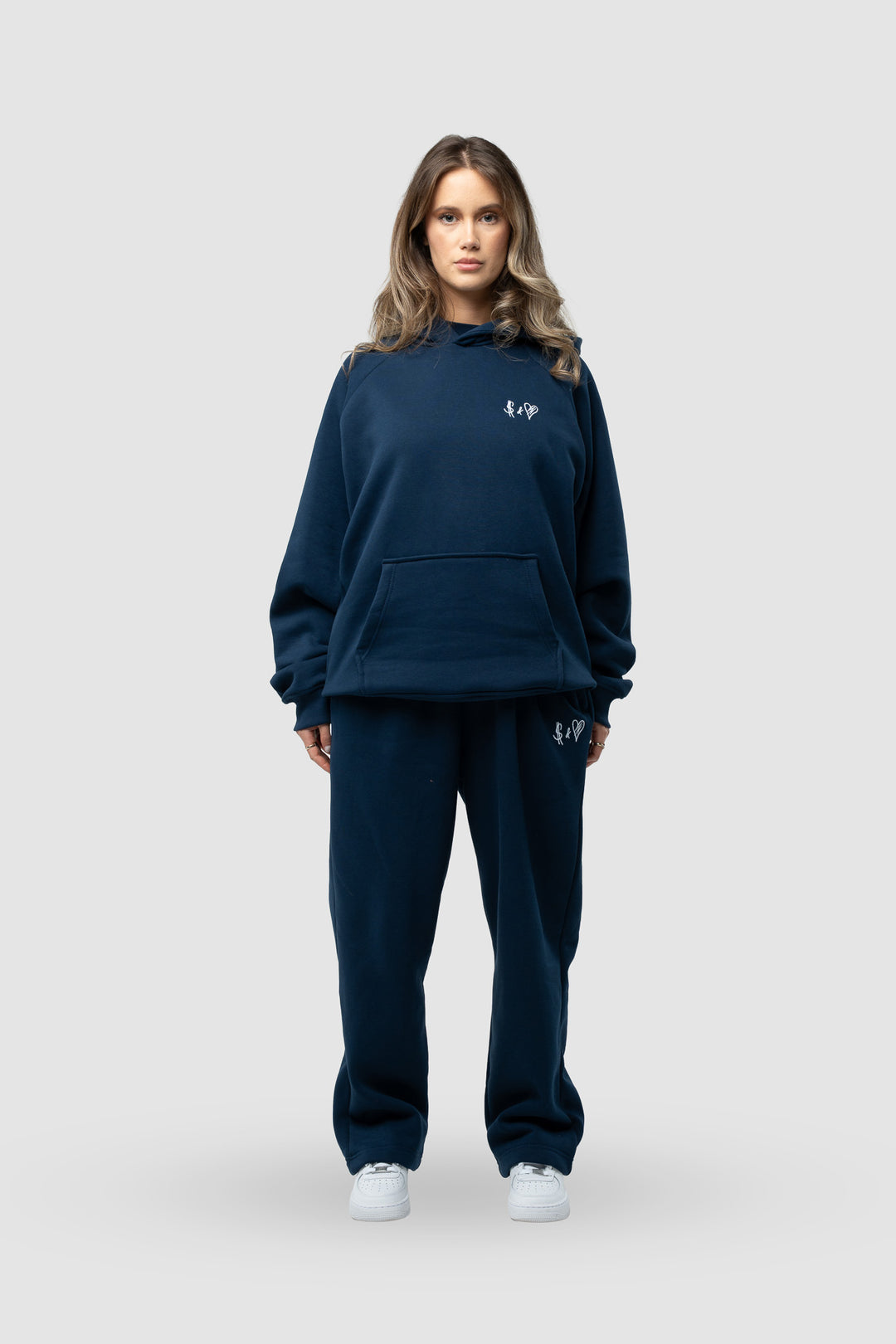 BASIC NAVY BLUE TRACKSUIT WITH HOODIE