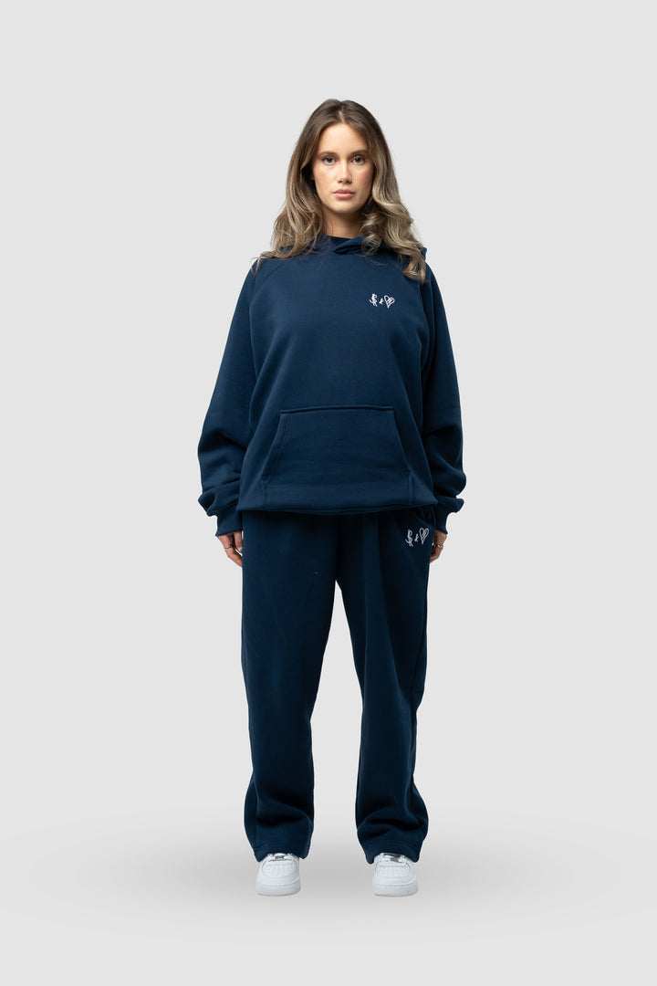BASIC NAVY BLUE TRACKSUIT WITH HOODIE