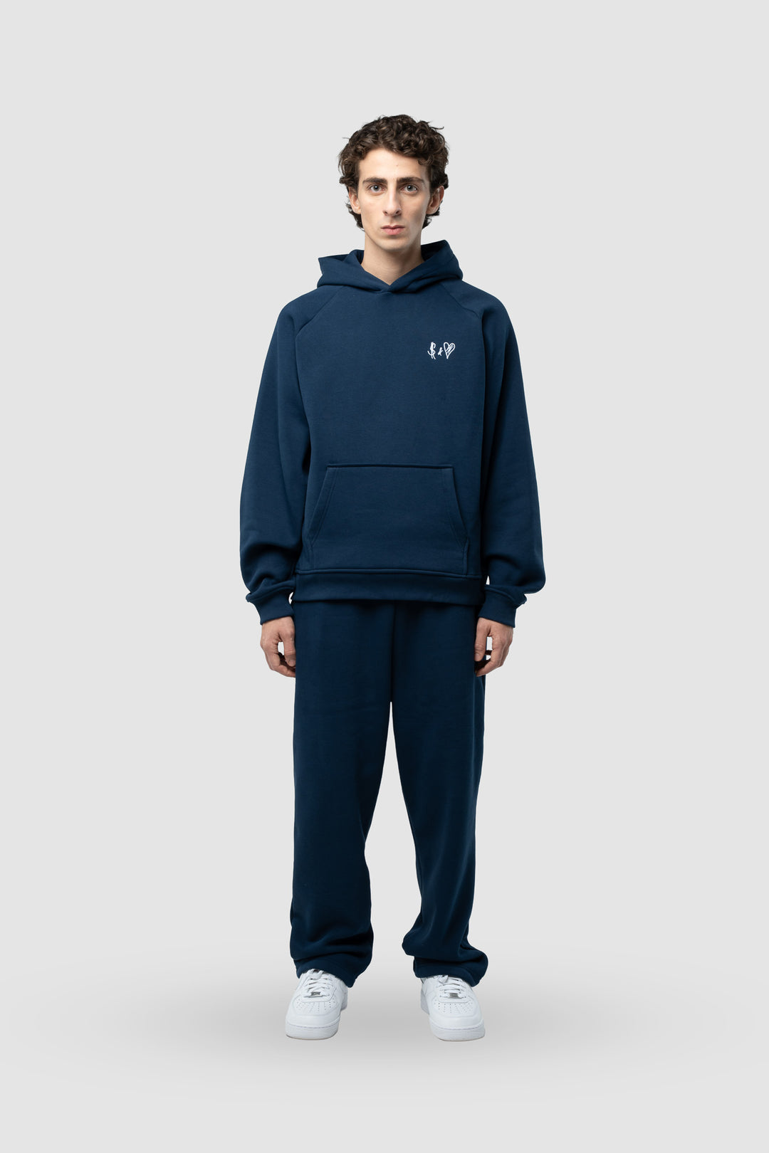 BASIC NAVY BLUE TRACKSUIT WITH HOODIE