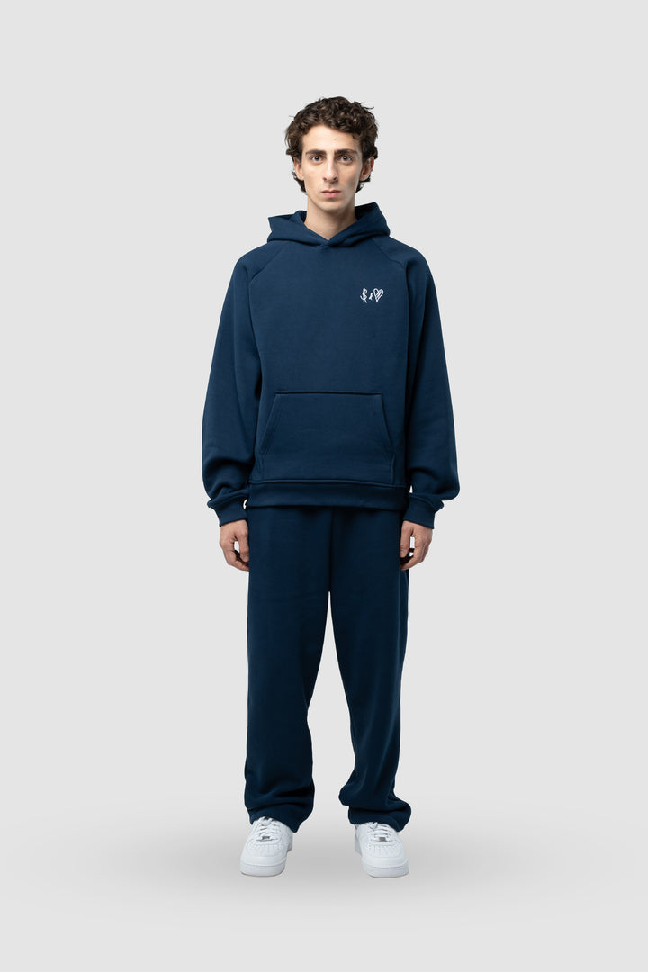 BASIC NAVY BLUE TRACKSUIT WITH HOODIE