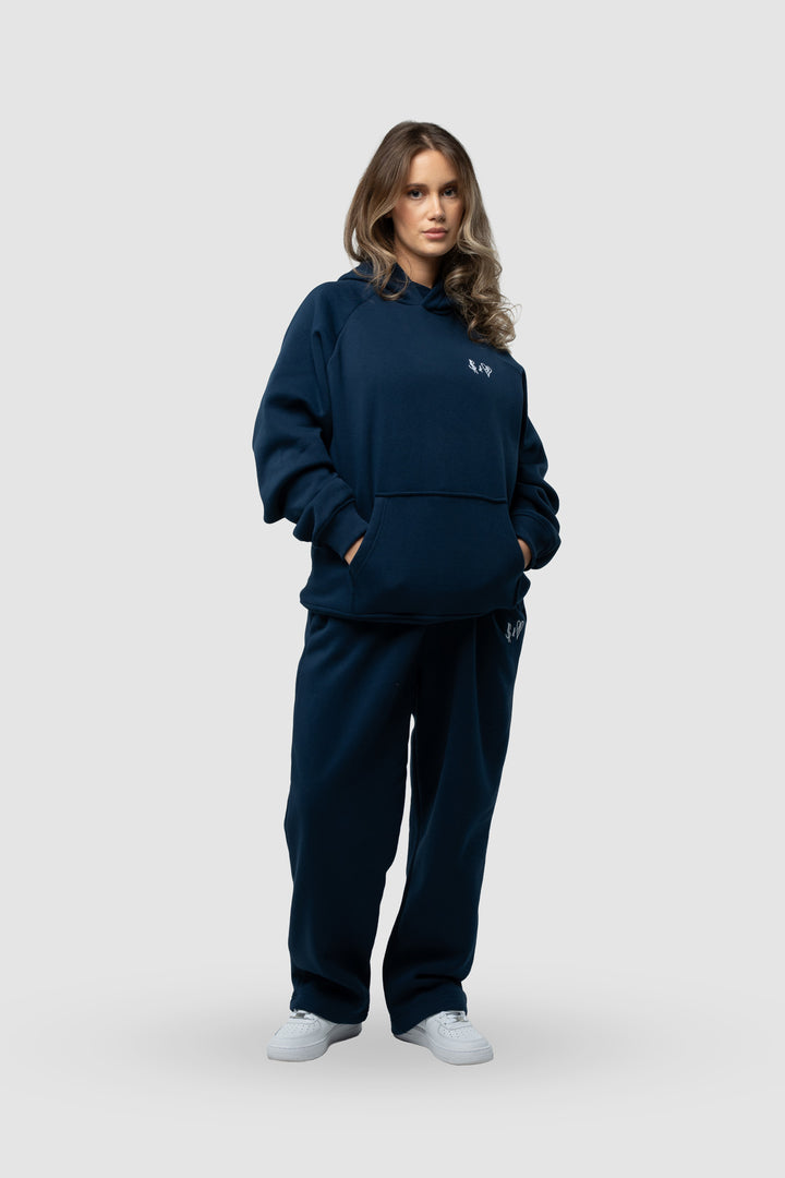 BASIC NAVY BLUE TRACKSUIT WITH HOODIE