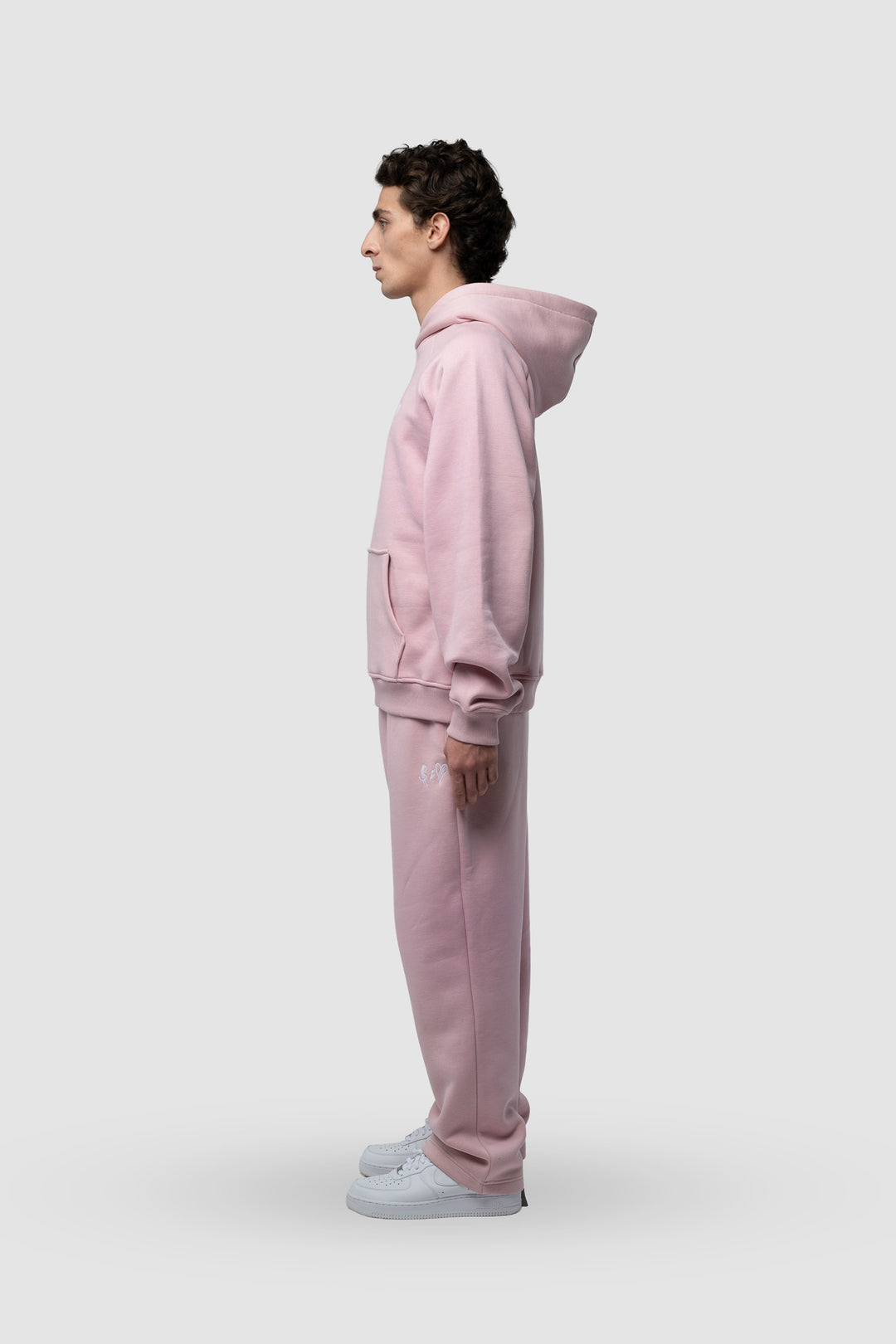 BASIC LIGHT PINK TRACKSUIT WITH HOODIE
