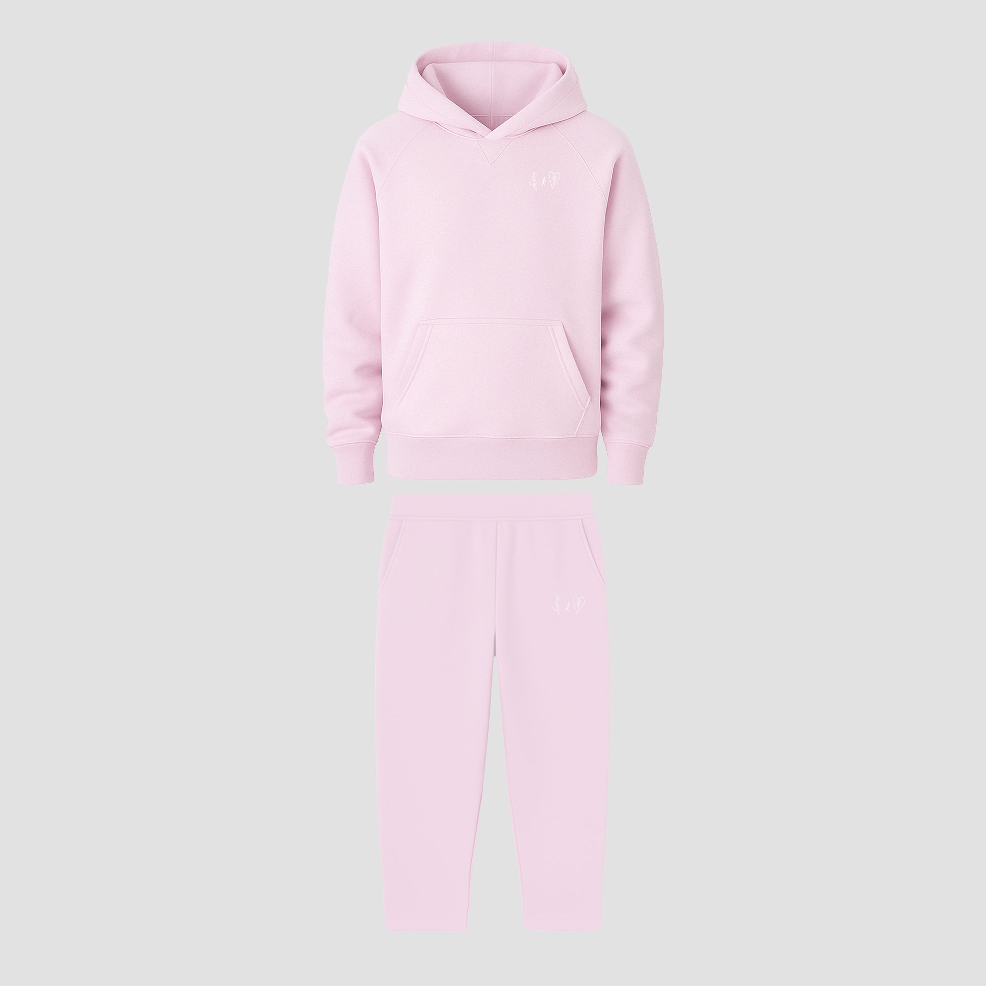 BASIC LIGHT PINK TRACKSUIT WITH HOODIE