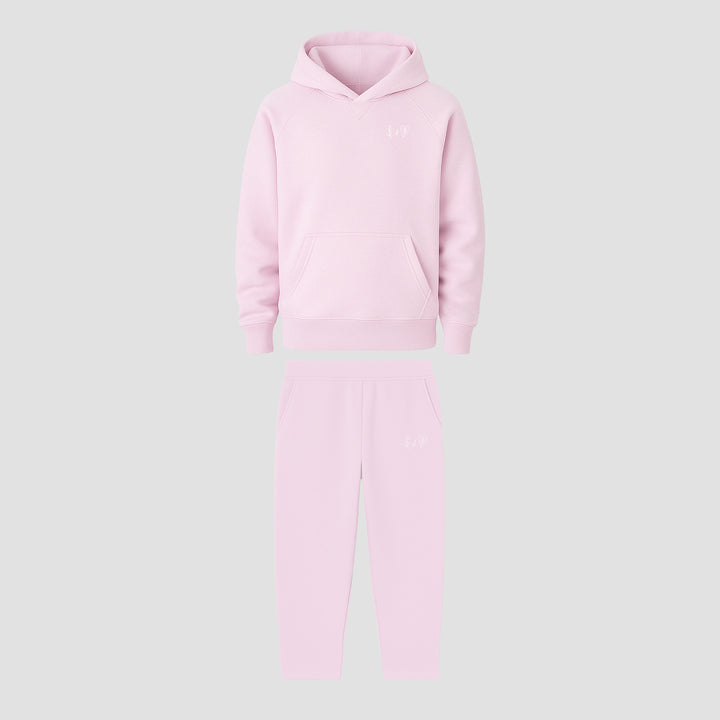 BASIC LIGHT PINK TRACKSUIT WITH HOODIE