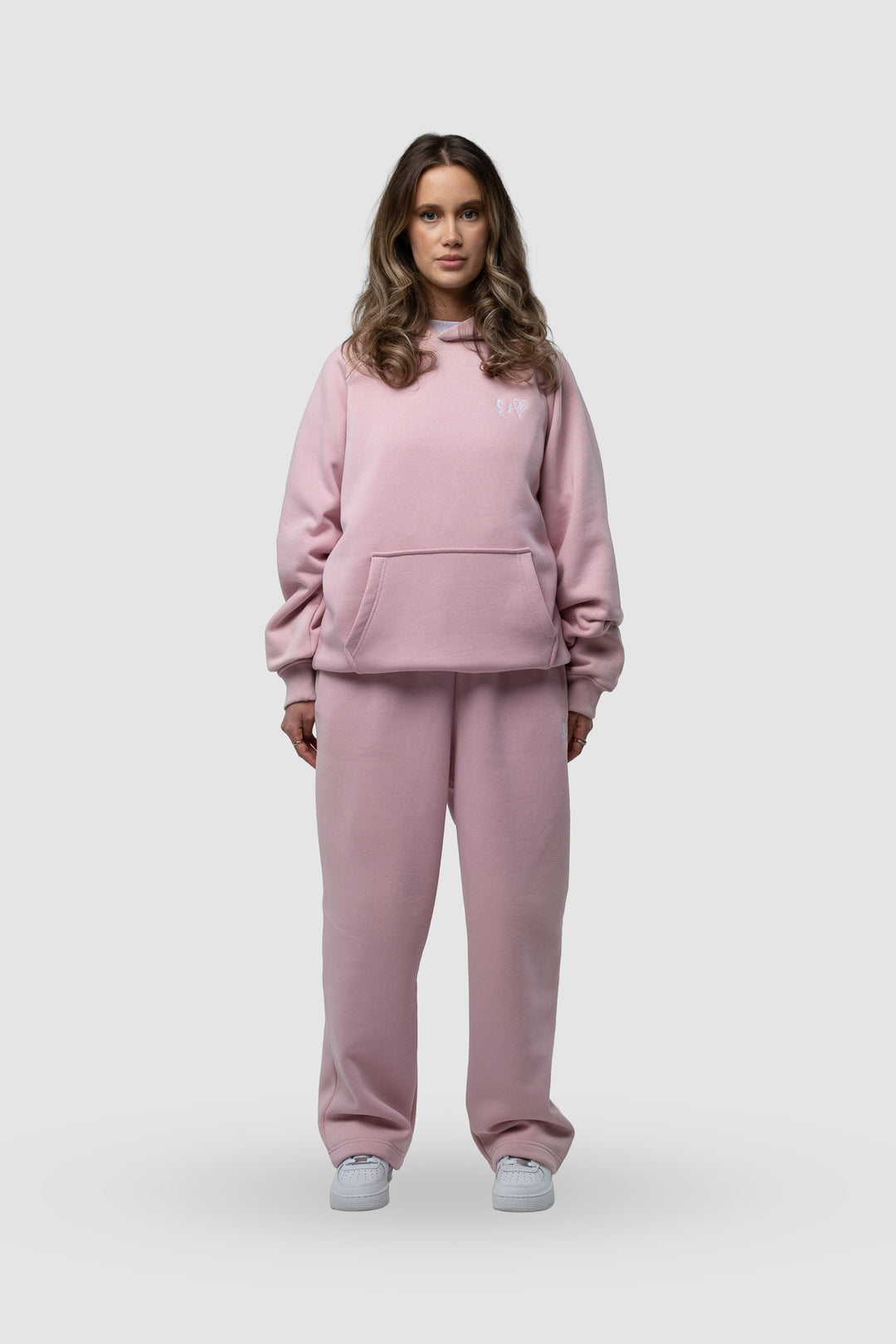 BASIC LIGHT PINK TRACKSUIT WITH HOODIE
