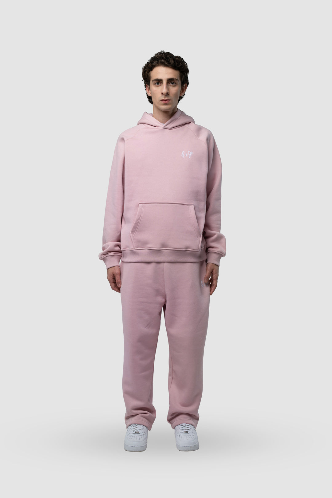 BASIC LIGHT PINK TRACKSUIT WITH HOODIE