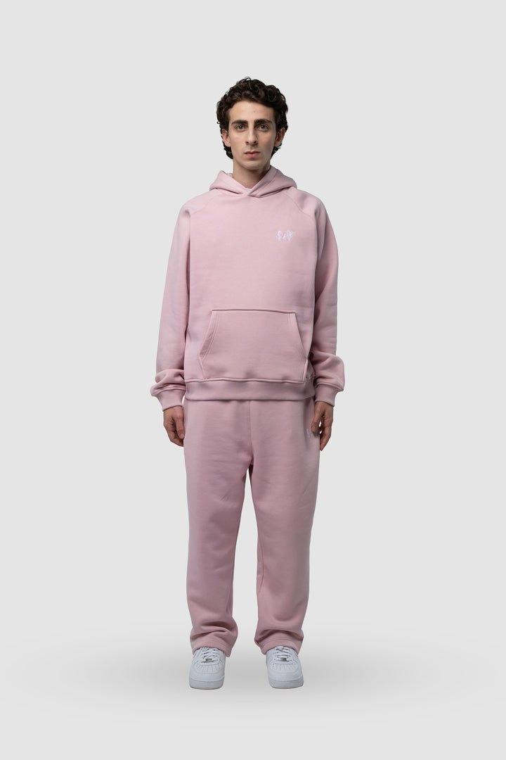 BASIC LIGHT PINK TRACKSUIT WITH HOODIE