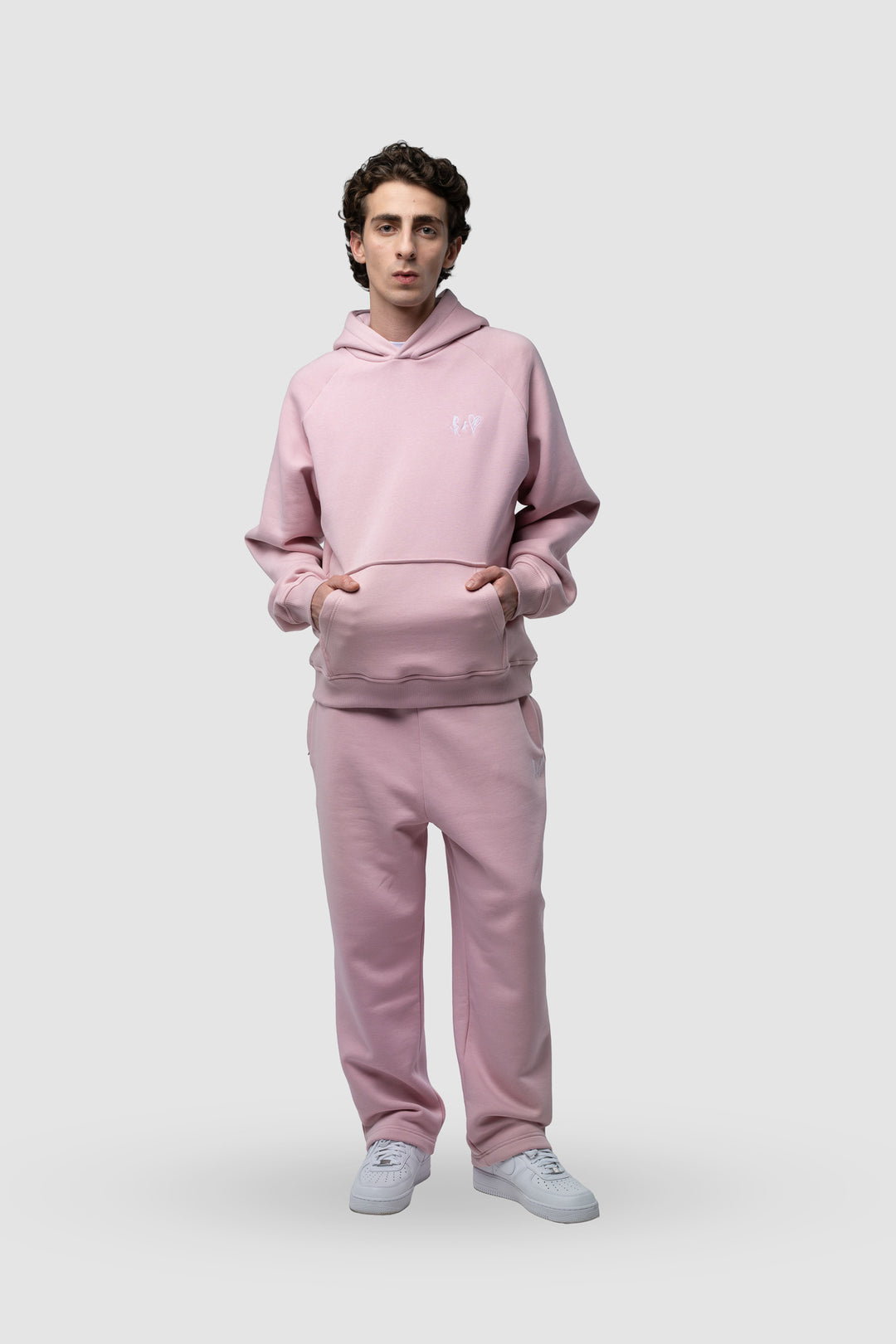 BASIC LIGHT PINK TRACKSUIT WITH HOODIE