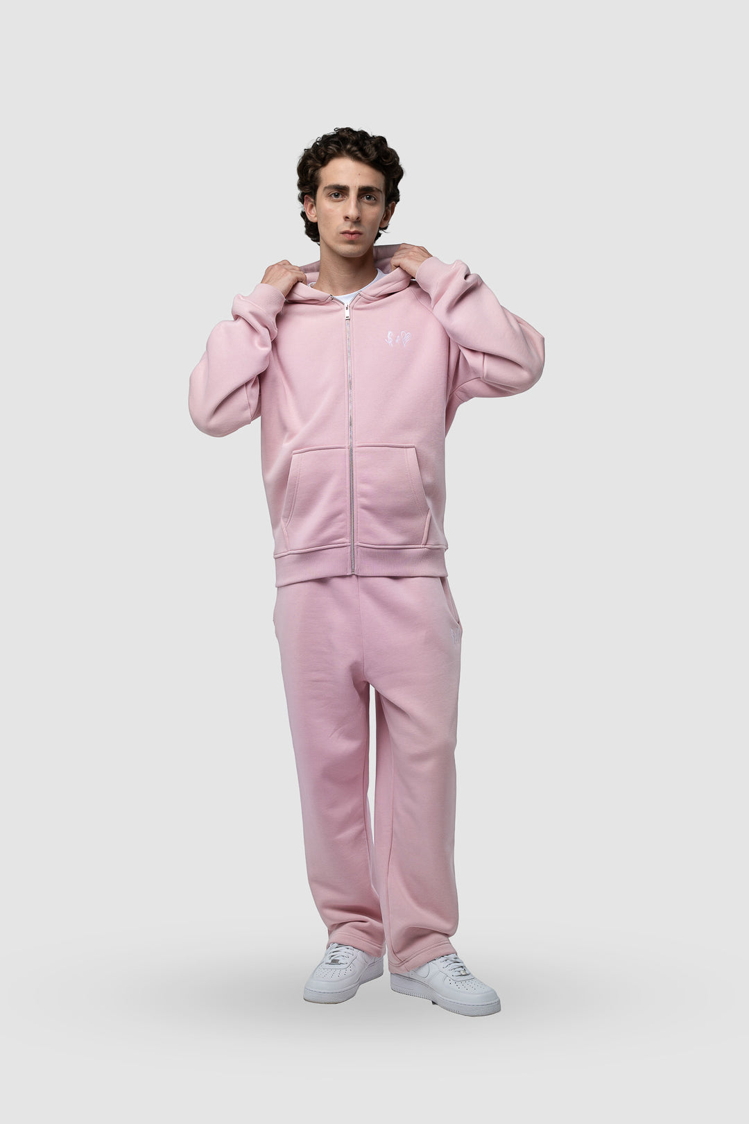 BASIC LIGHT PINK ZIP-HOODIE