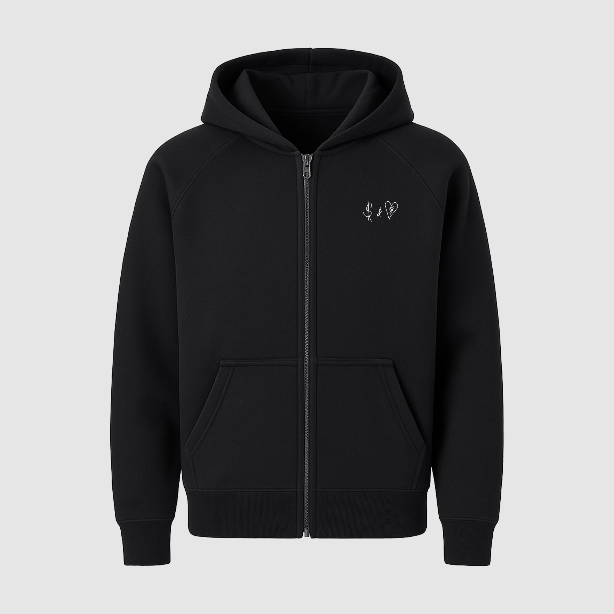Basic Black ZIP-Hoodie