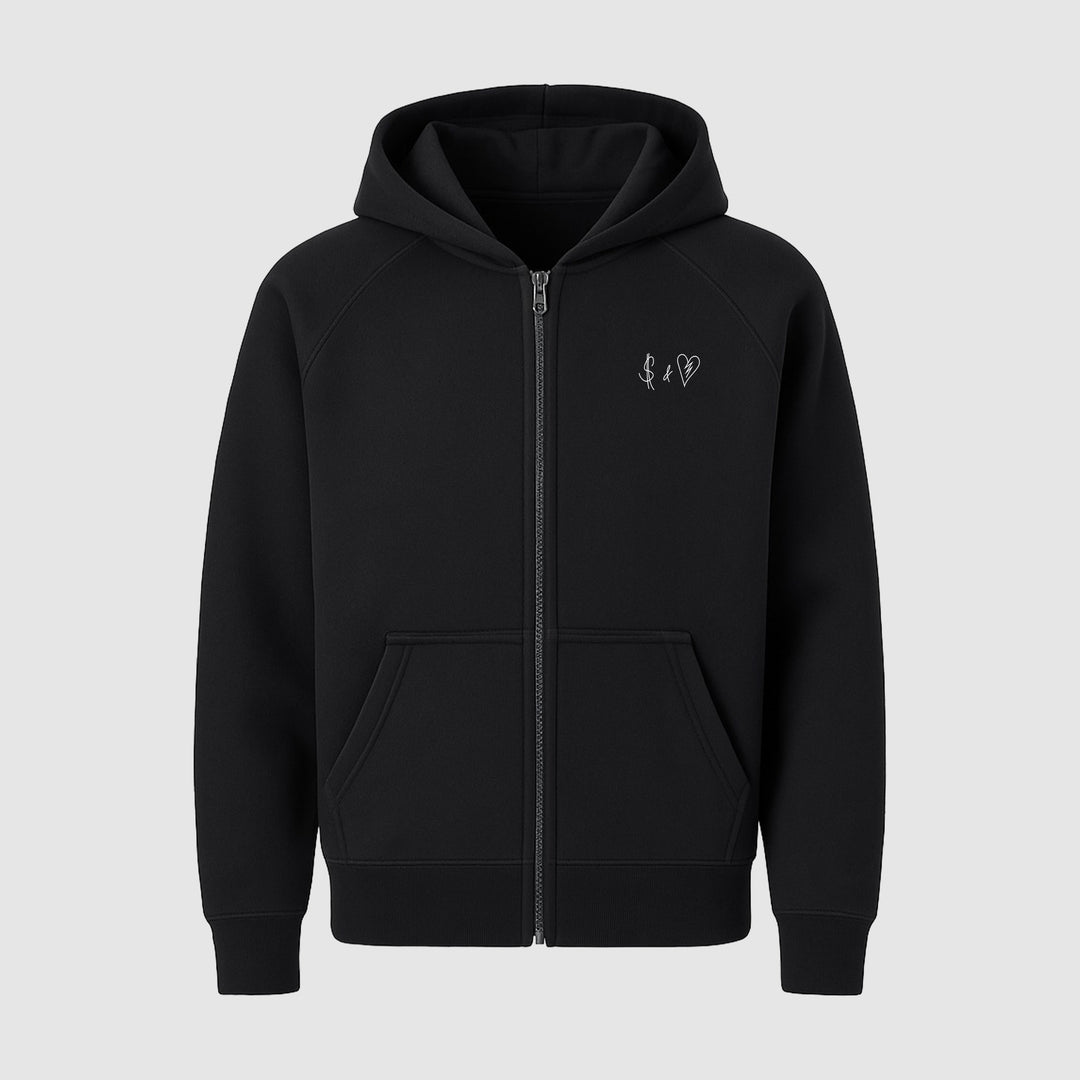Basic Black ZIP-Hoodie