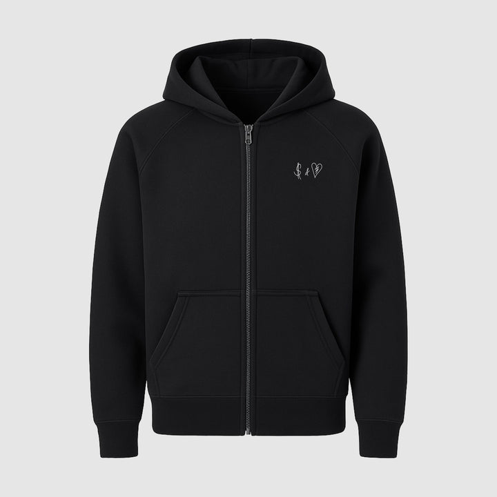 Basic Black ZIP-Hoodie