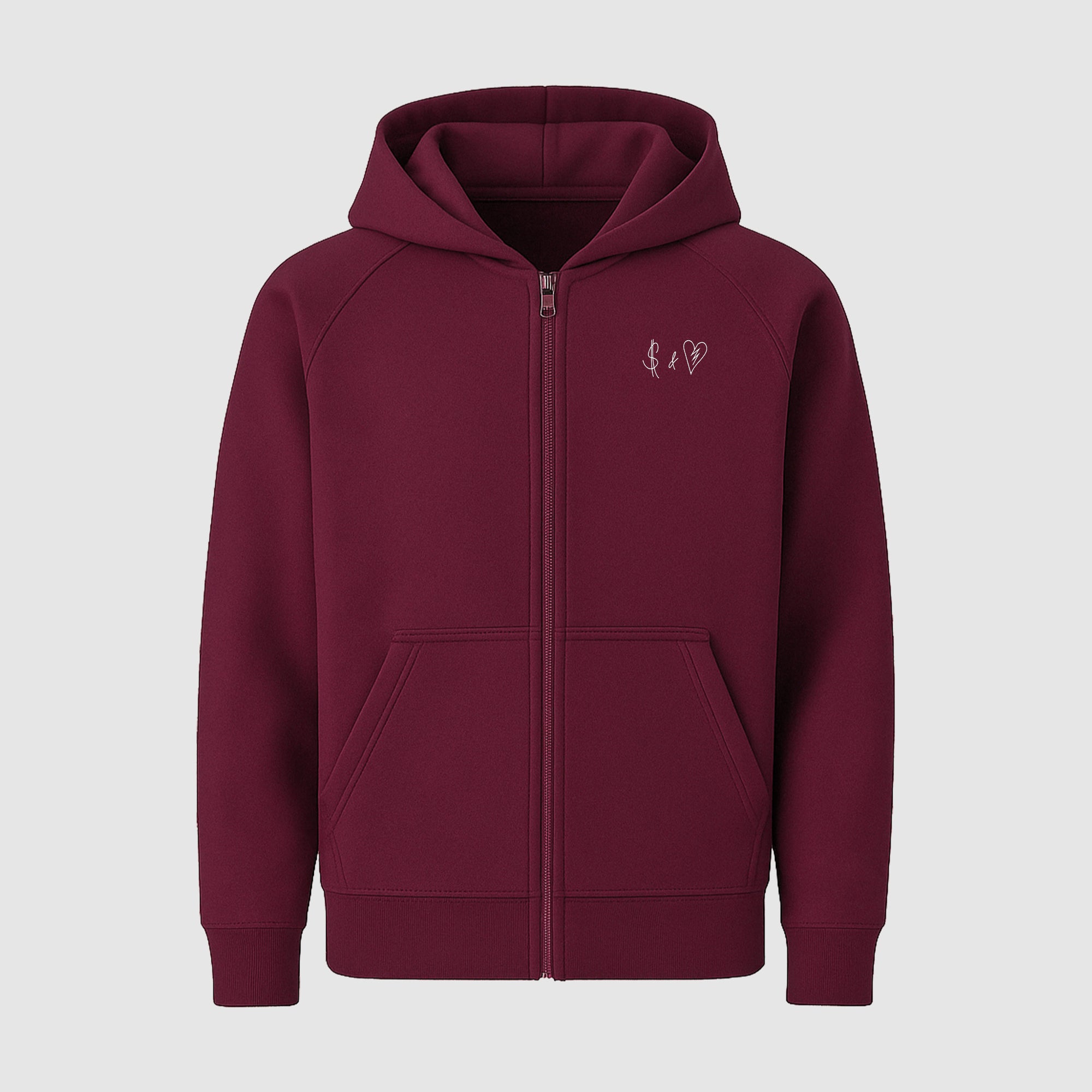 Basic Bordeaux Red ZIP-Hoodie