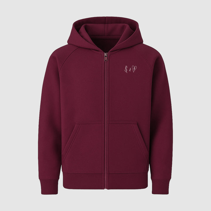 Basic Bordeaux Red ZIP-Hoodie