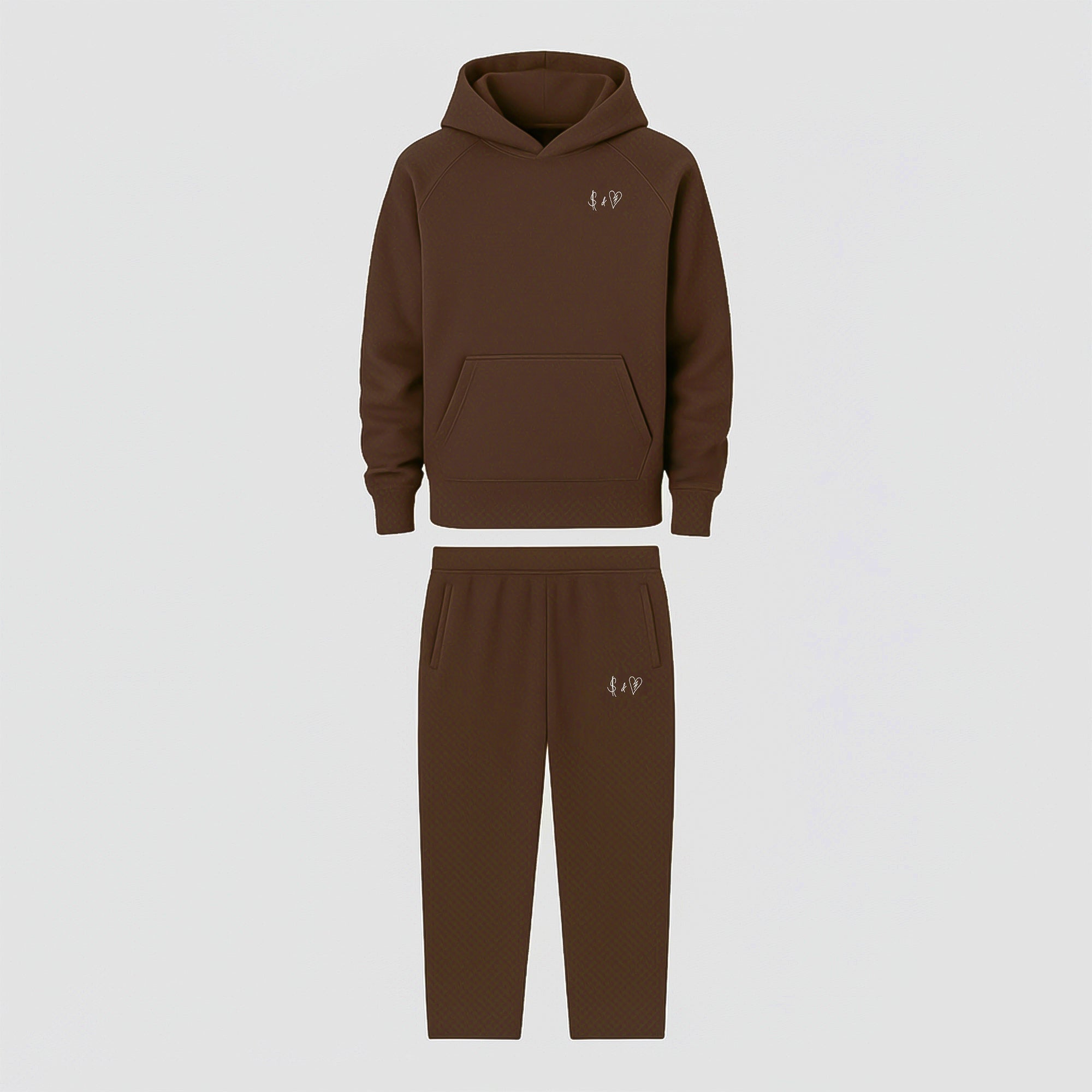 BASIC CHOCOLATE TRACKSUIT WITH HOODIE