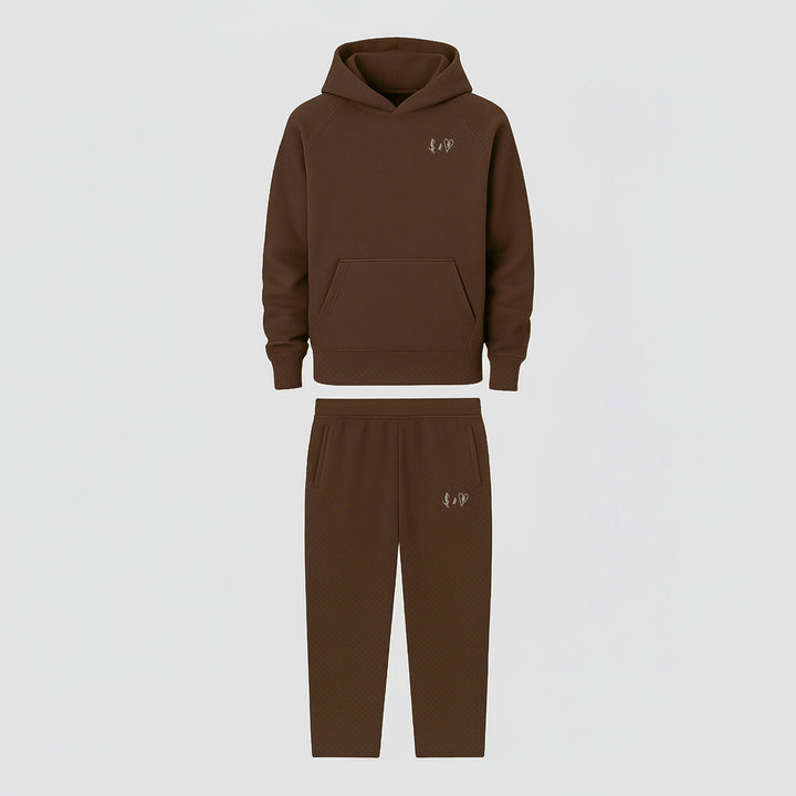 BASIC CHOCOLATE TRACKSUIT WITH HOODIE