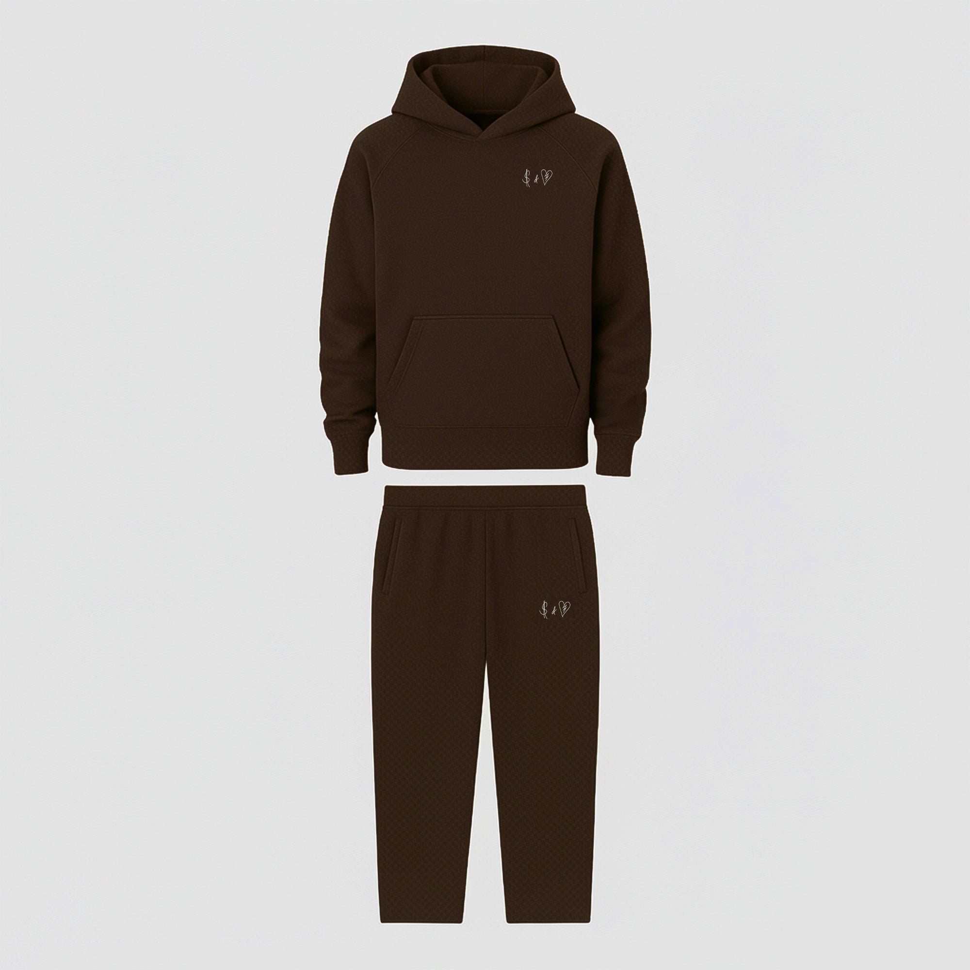 BASIC CHOCOLATE TRACKSUIT WITH HOODIE