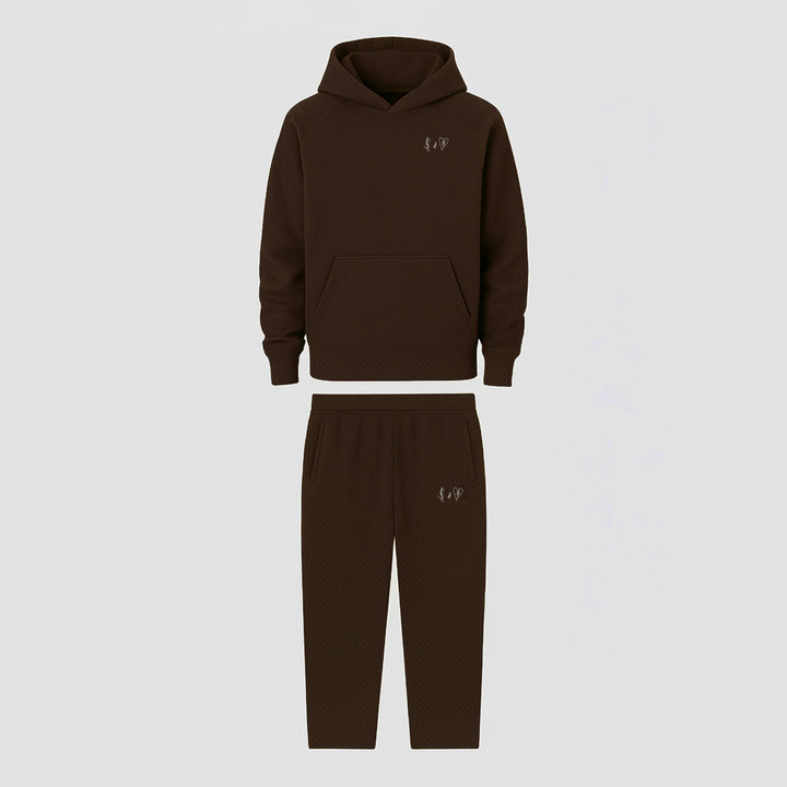 BASIC CHOCOLATE TRACKSUIT WITH HOODIE