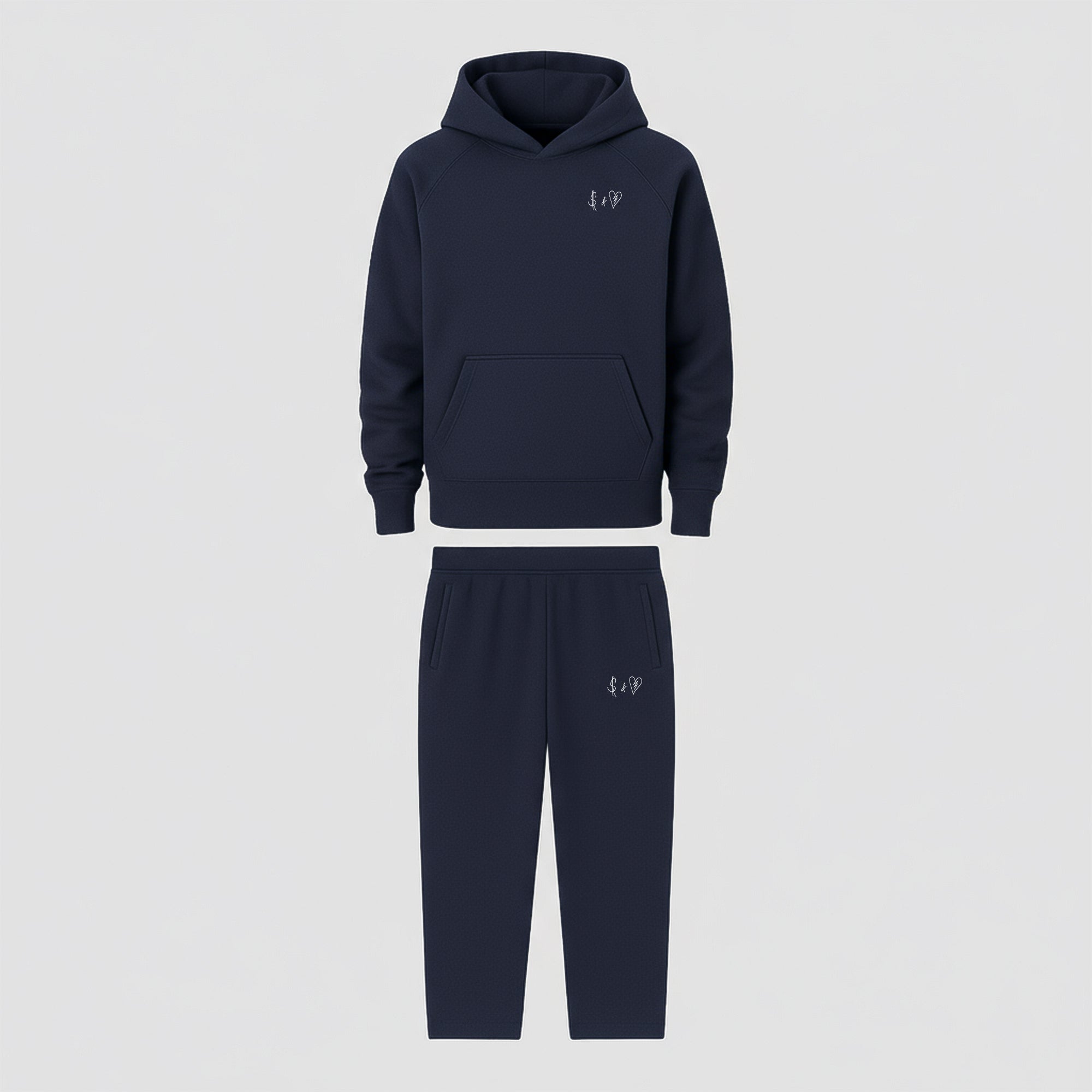 BASIC NAVY BLUE TRACKSUIT WITH HOODIE