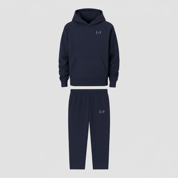 BASIC NAVY BLUE TRACKSUIT WITH HOODIE