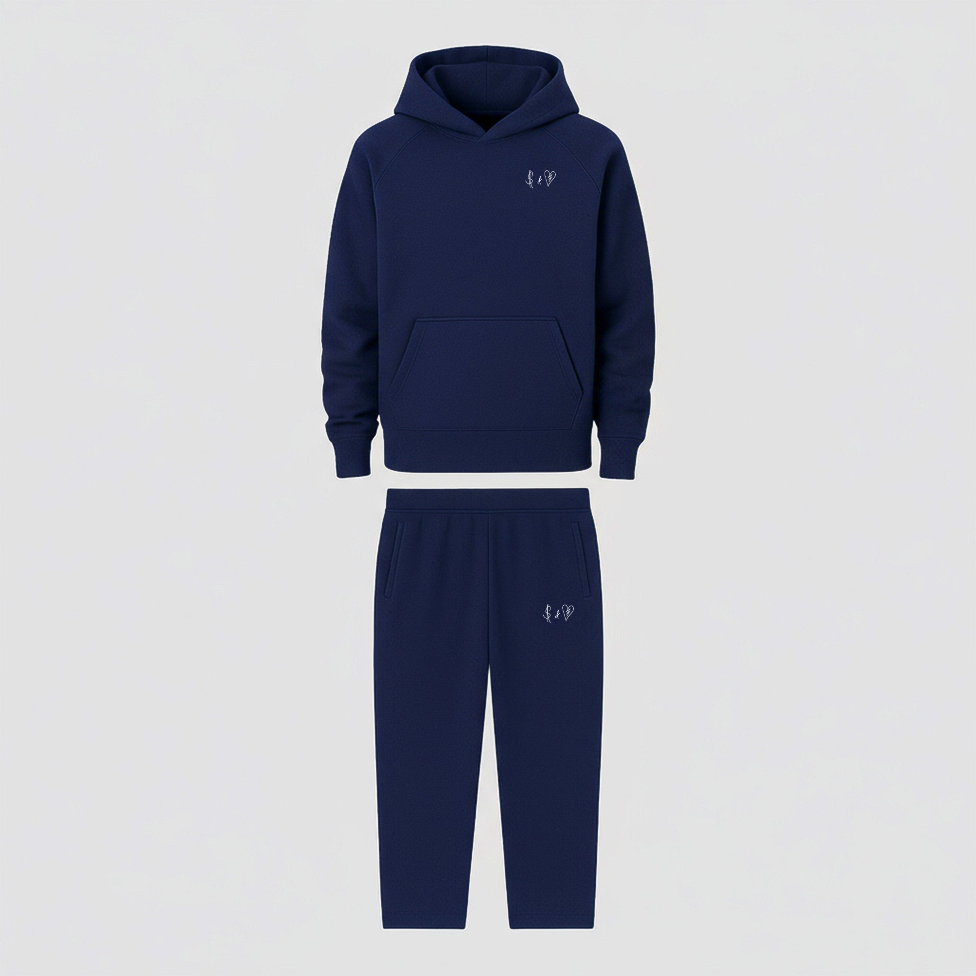 BASIC NAVY BLUE TRACKSUIT WITH HOODIE