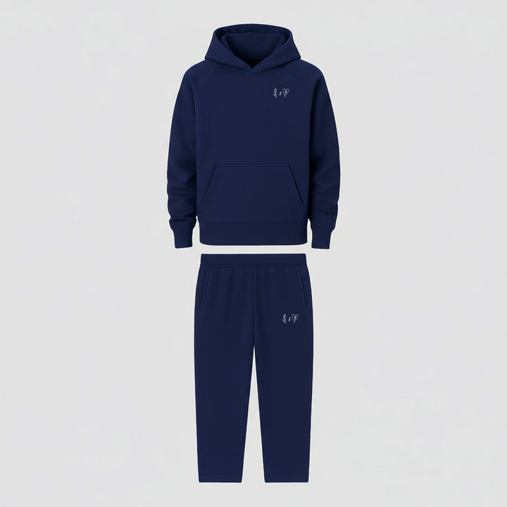 BASIC NAVY BLUE TRACKSUIT WITH HOODIE