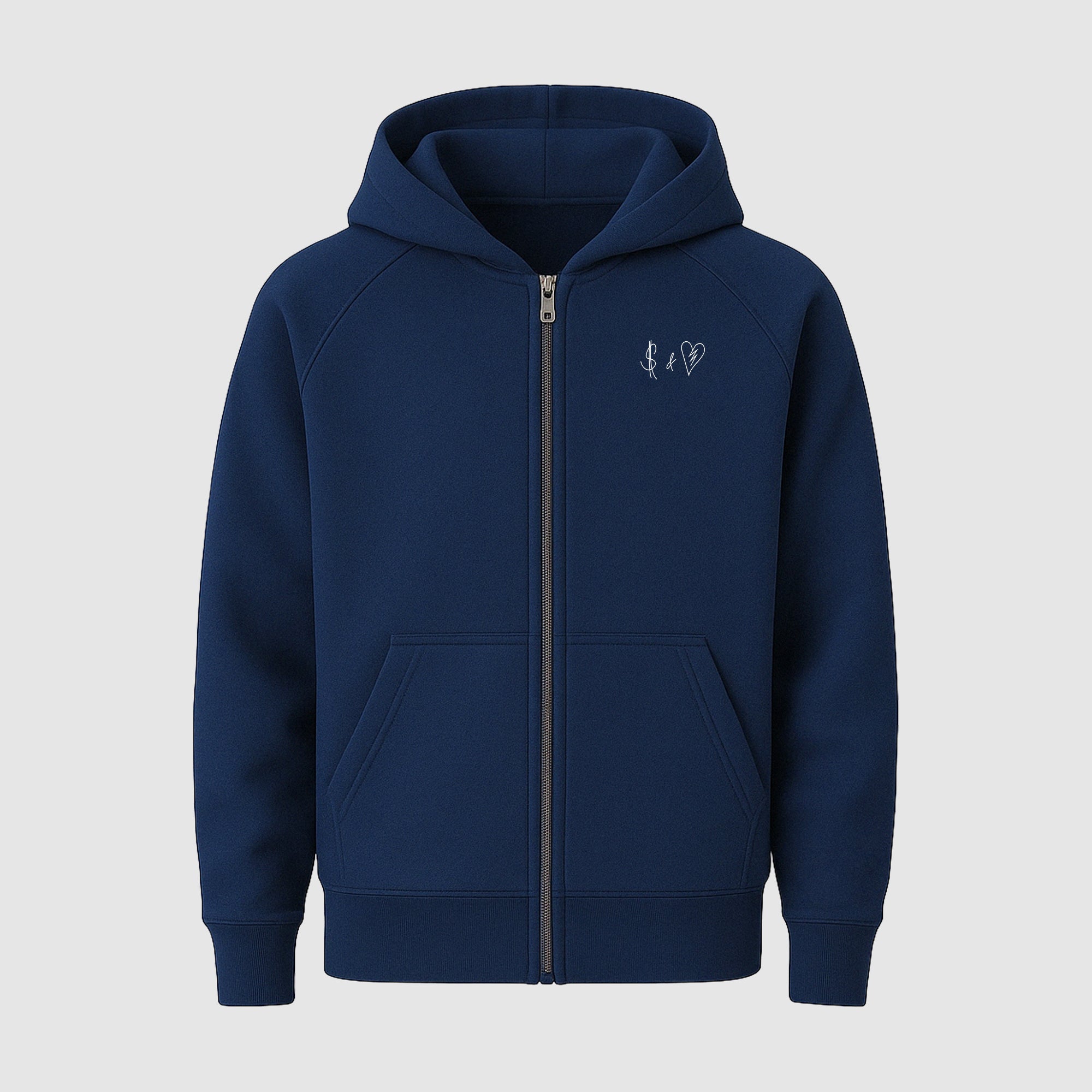 Basic Navy Blue ZIP-Hoodie