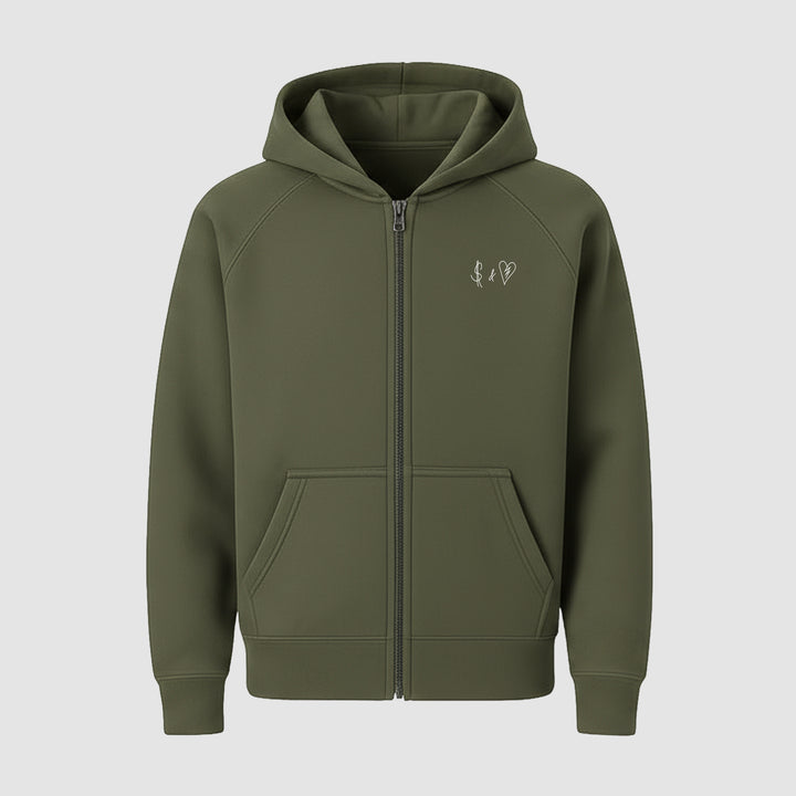 Basic Olive Green ZIP-Hoodie