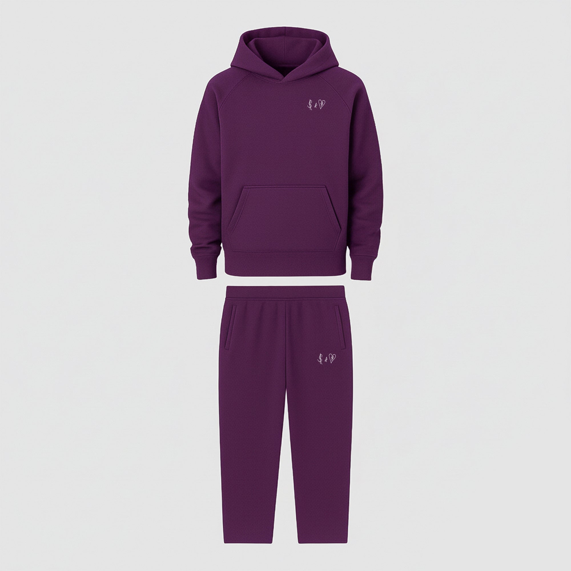 BASIC PLUM TRACKSUIT WITH HOODIE