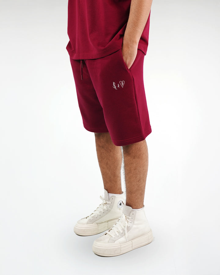 Summer Basics Bordeaux Red Short