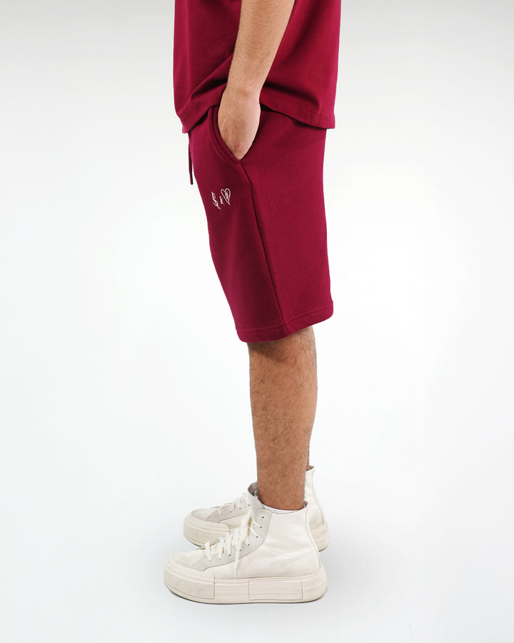 Summer Basics Bordeaux Red Short