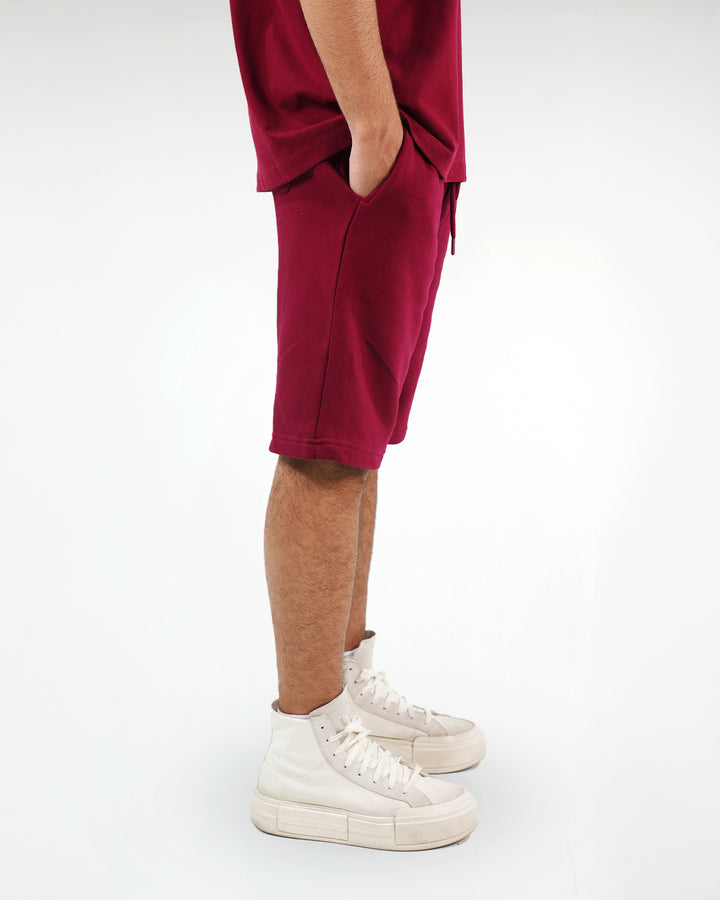Summer Basics Bordeaux Red Short
