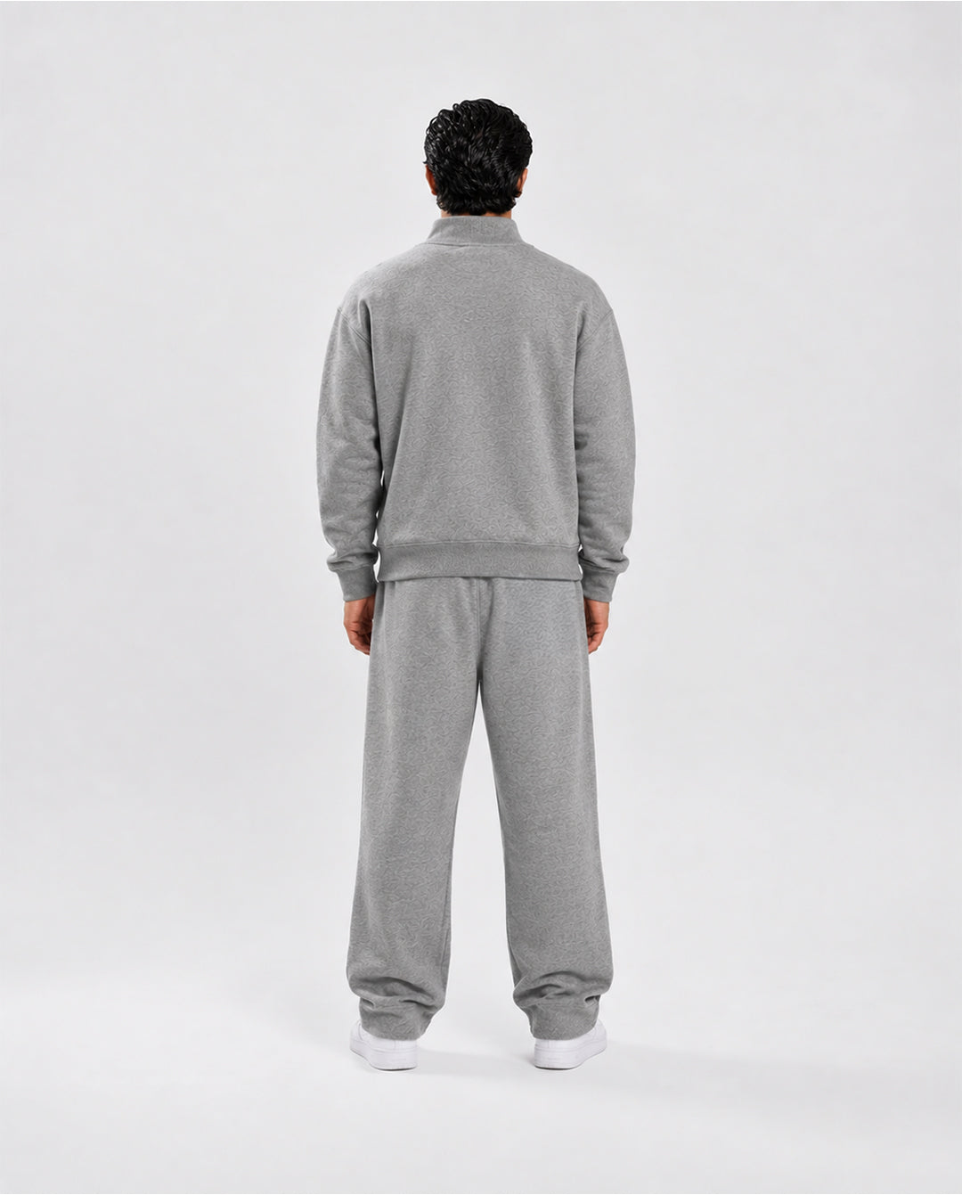 BASIC DARK GREY 1/4 ZIP-HOODIE
