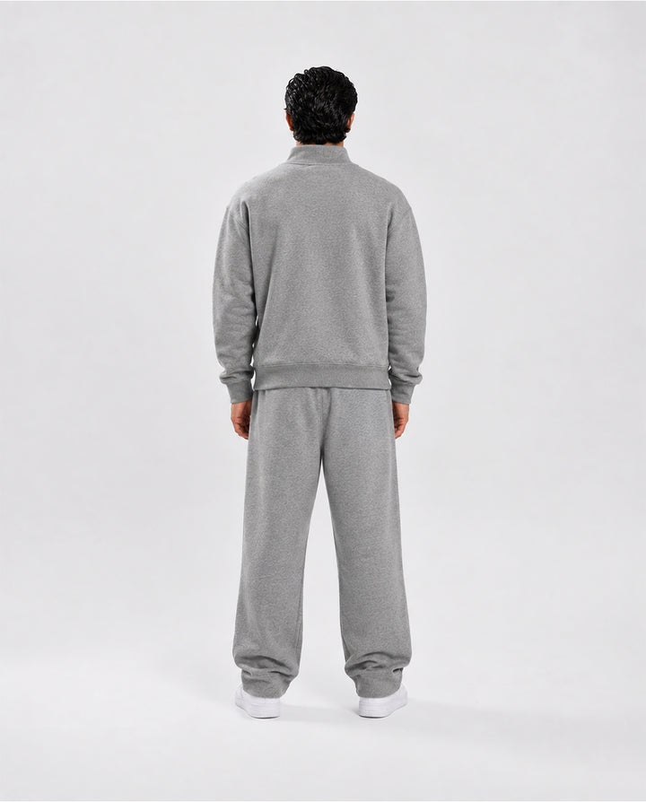 BASIC DARK GREY 1/4 ZIP-HOODIE
