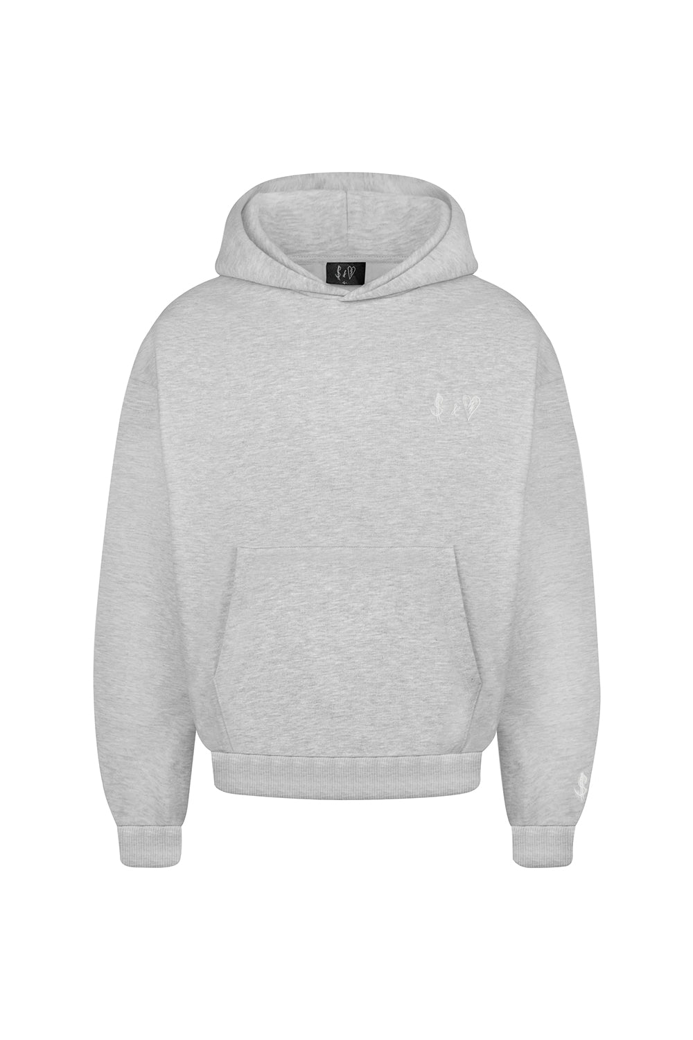 Basic Hoodie Grey Melange Logo