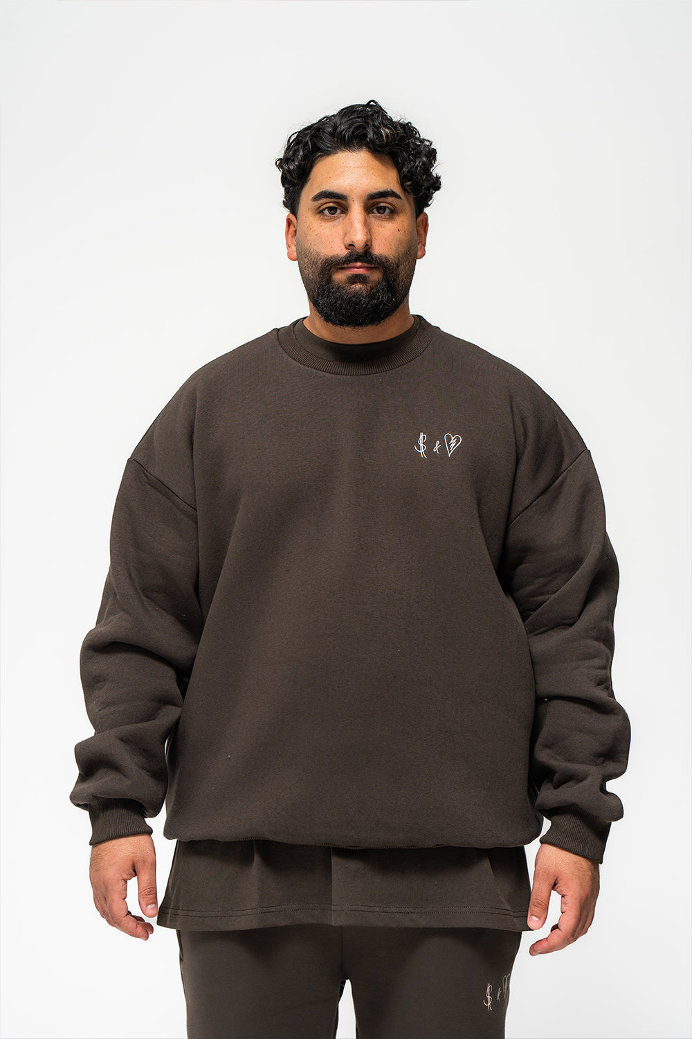 Basic Sweater Dark Brown Logo