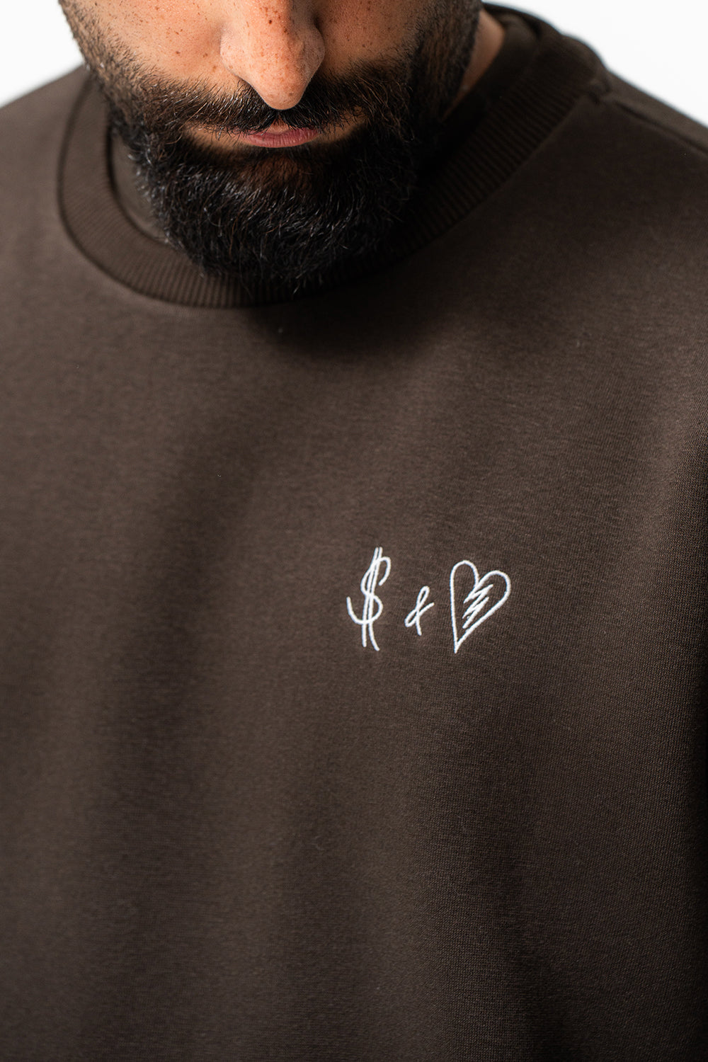 Basic Sweater Dark Brown Logo