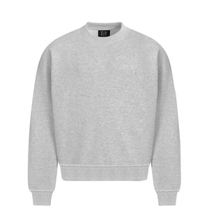 Basic Sweater Grey Melange Logo