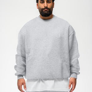 Basic Sweater Grey Melange Logo