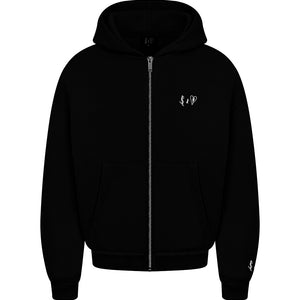 Basic Zip-Hoodie Black Logo