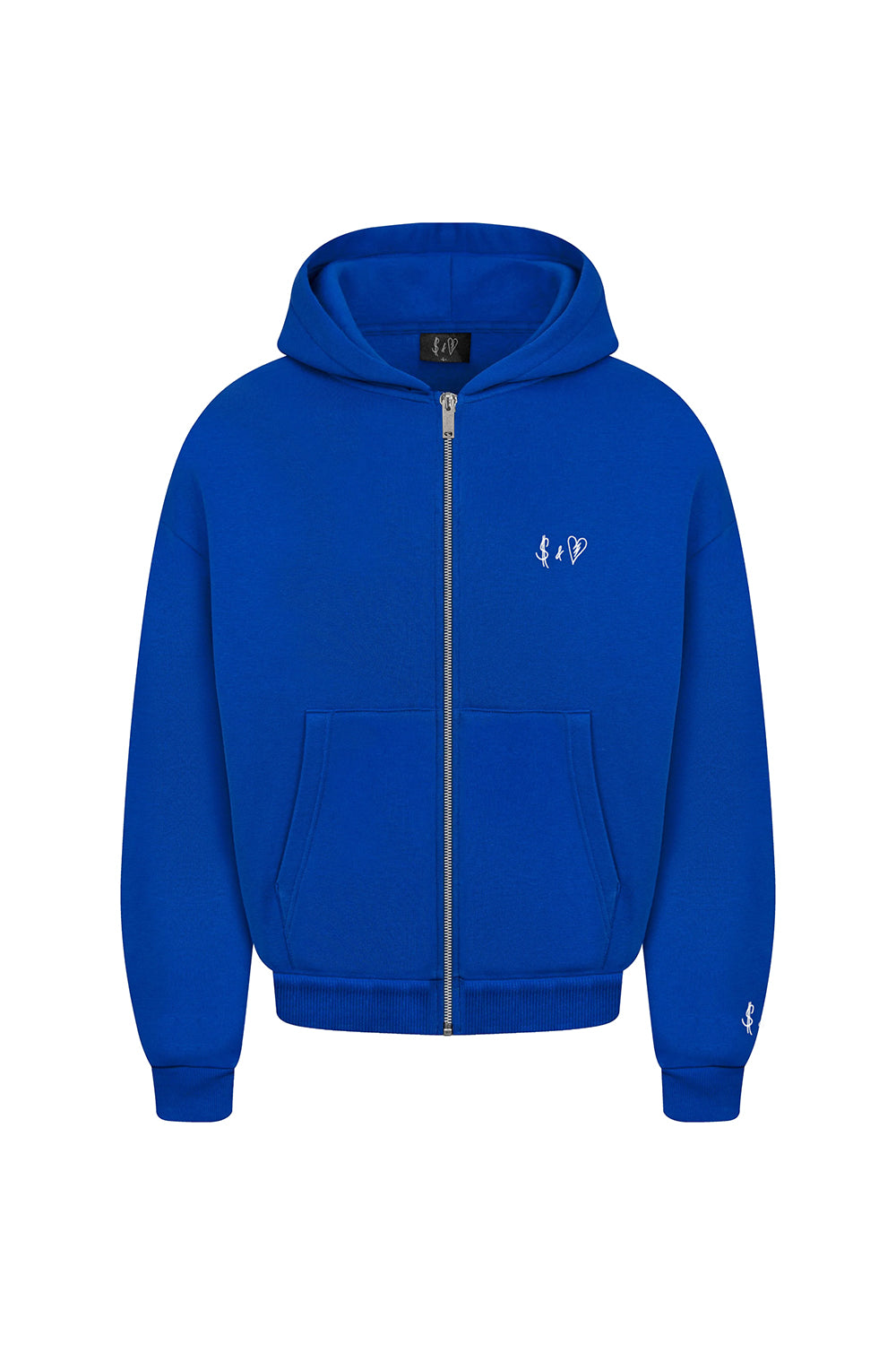 Basic Zip-Hoodie Navy Blue Logo